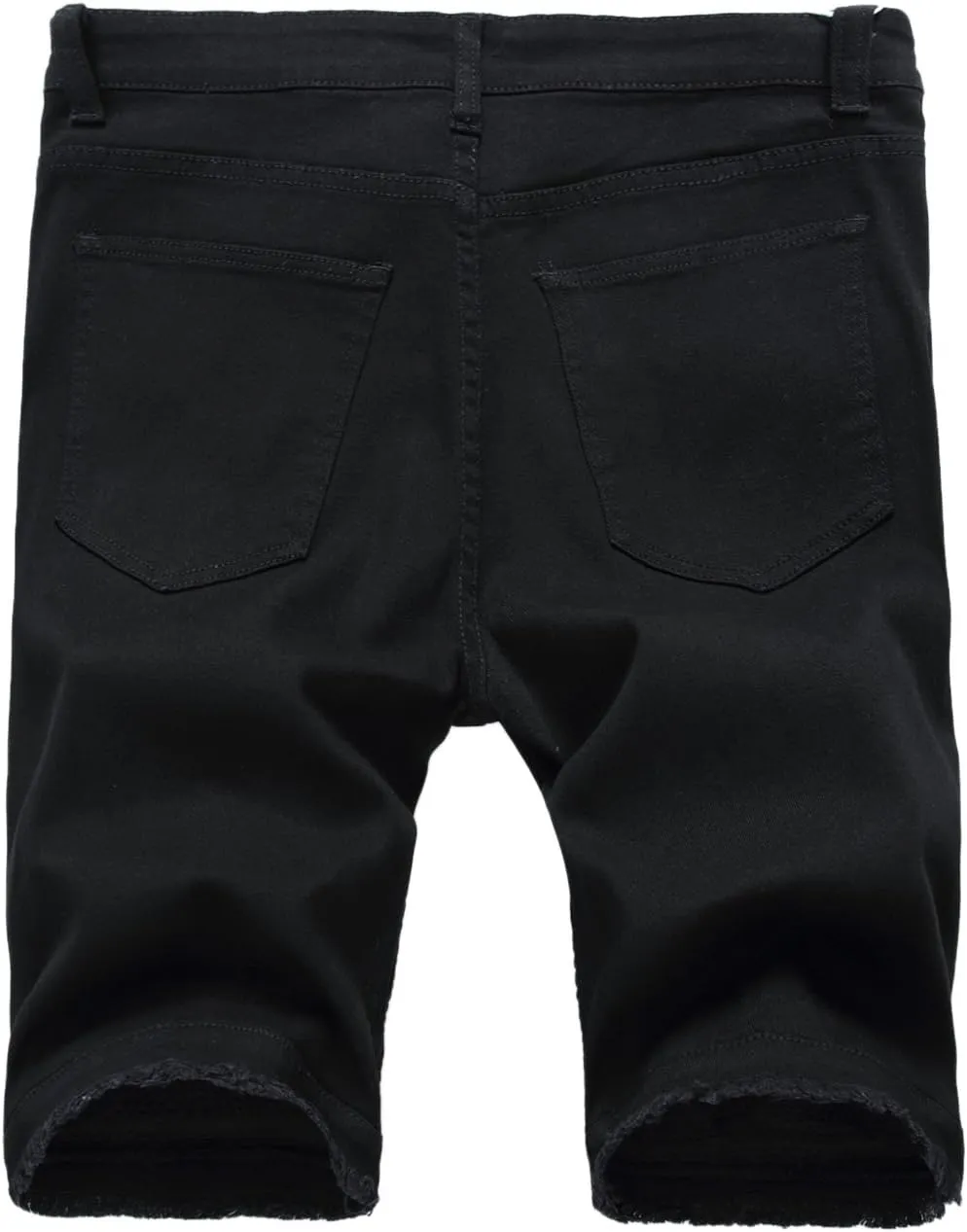 chouyatou Men's Cool Stylish Wrinkle Performance Slim Ripped Denim Shorts