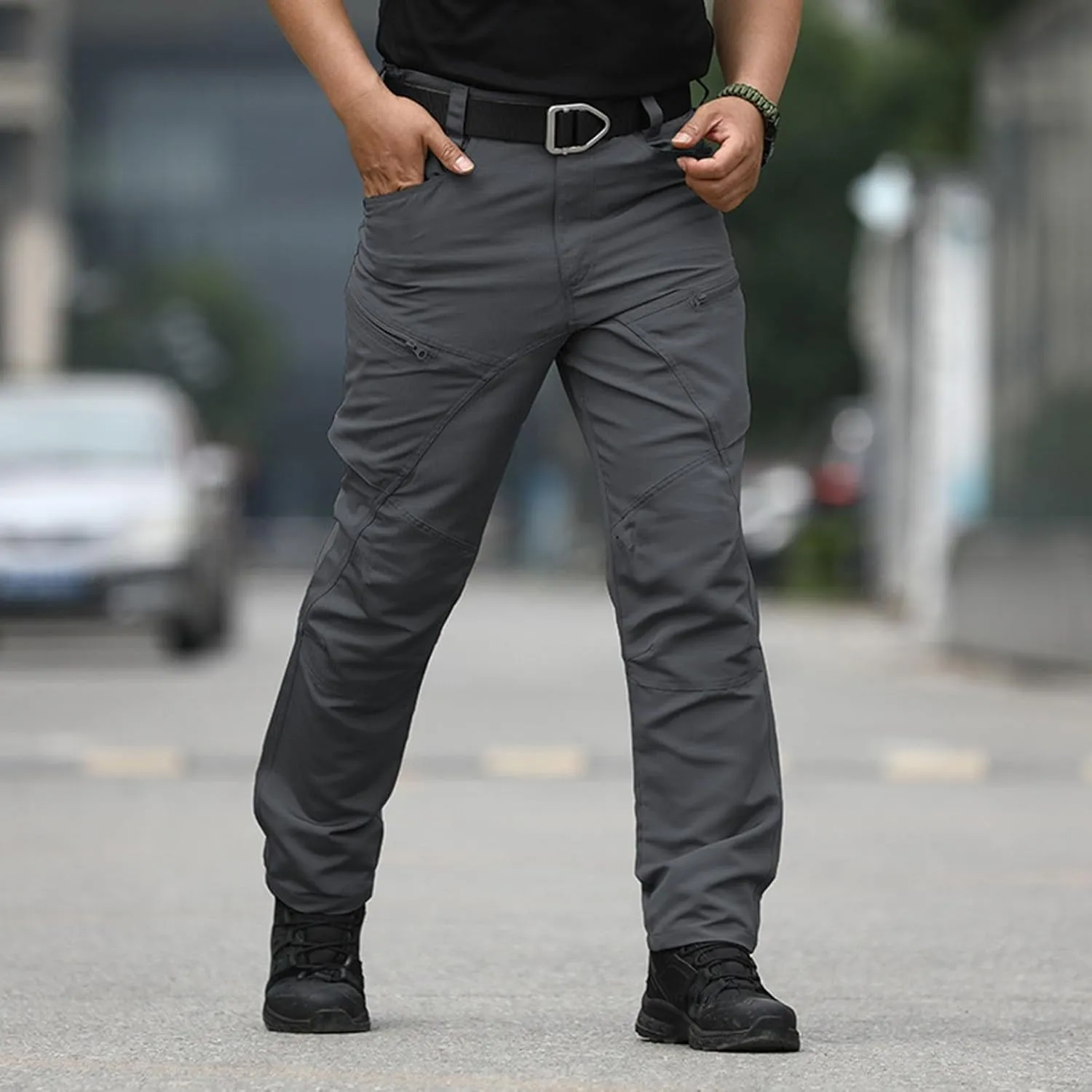 Classic Tactical Pants for Men Relaxed Fit Straight Leg Outdoor Casual Pants with Multi Pocket Trendy Chino Work Pant