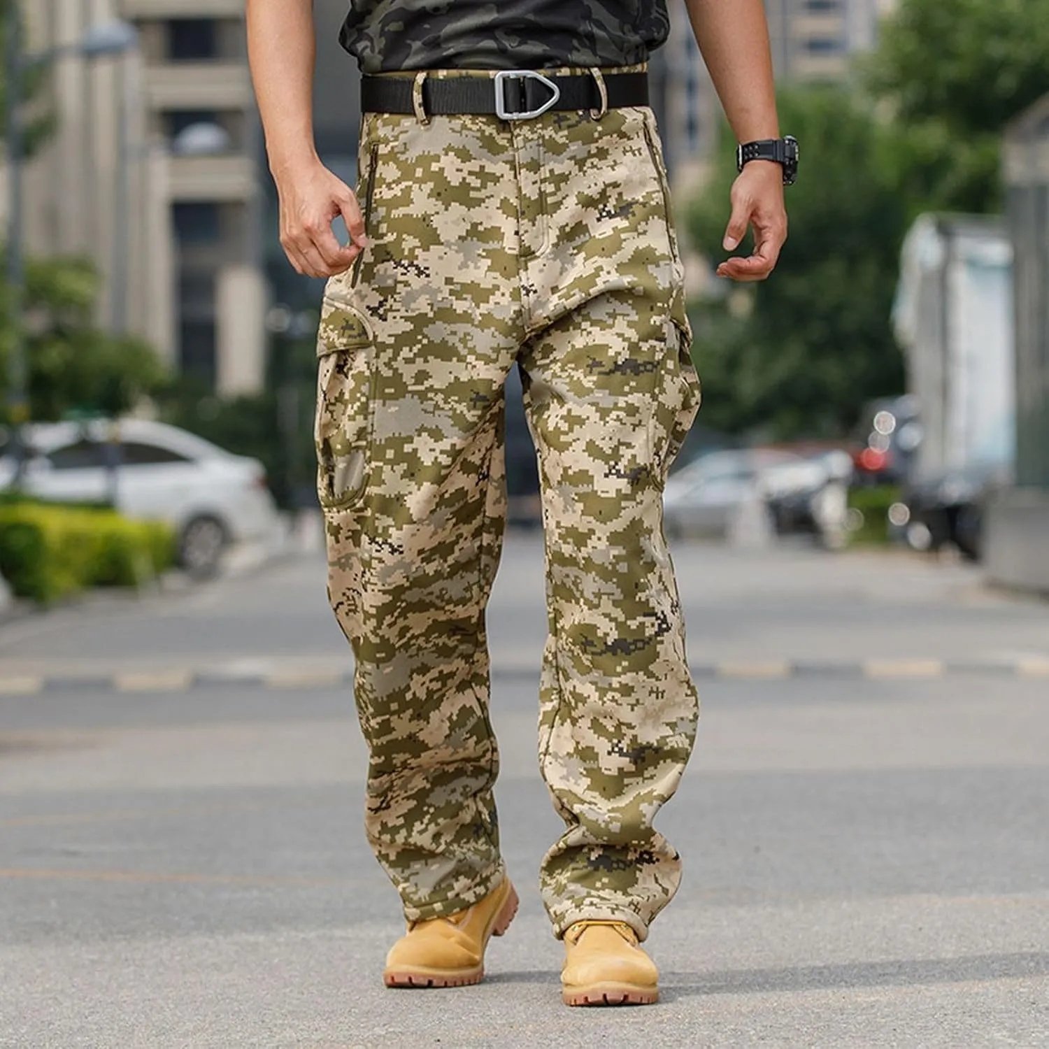 Classic Tactical Pants for Men Relaxed Fit Straight Leg Outdoor Casual Pants with Multi Pocket Trendy Chino Work Pant