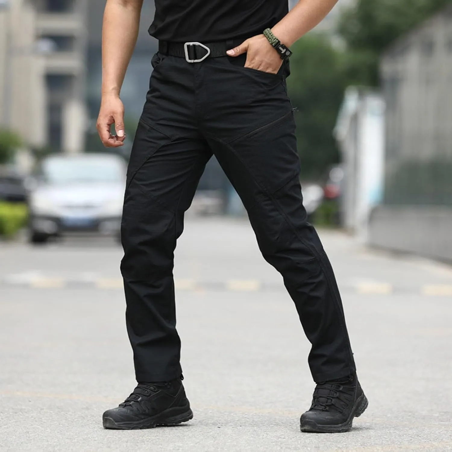 Classic Tactical Pants for Men Relaxed Fit Straight Leg Outdoor Casual Pants with Multi Pocket Trendy Chino Work Pant