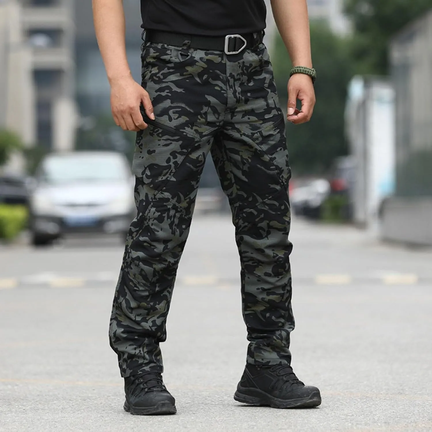 Classic Tactical Pants for Men Relaxed Fit Straight Leg Outdoor Casual Pants with Multi Pocket Trendy Chino Work Pant