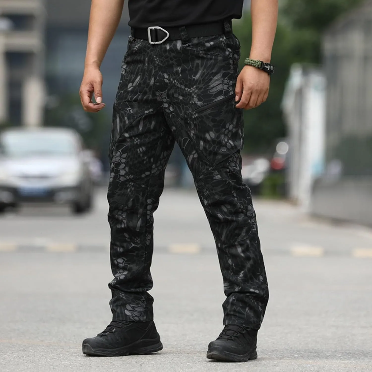 Classic Tactical Pants for Men Relaxed Fit Straight Leg Outdoor Casual Pants with Multi Pocket Trendy Chino Work Pant