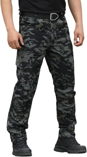 Classic Tactical Pants for Men Relaxed Fit Straight Leg Outdoor Casual Pants with Multi Pocket Trendy Chino Work Pant