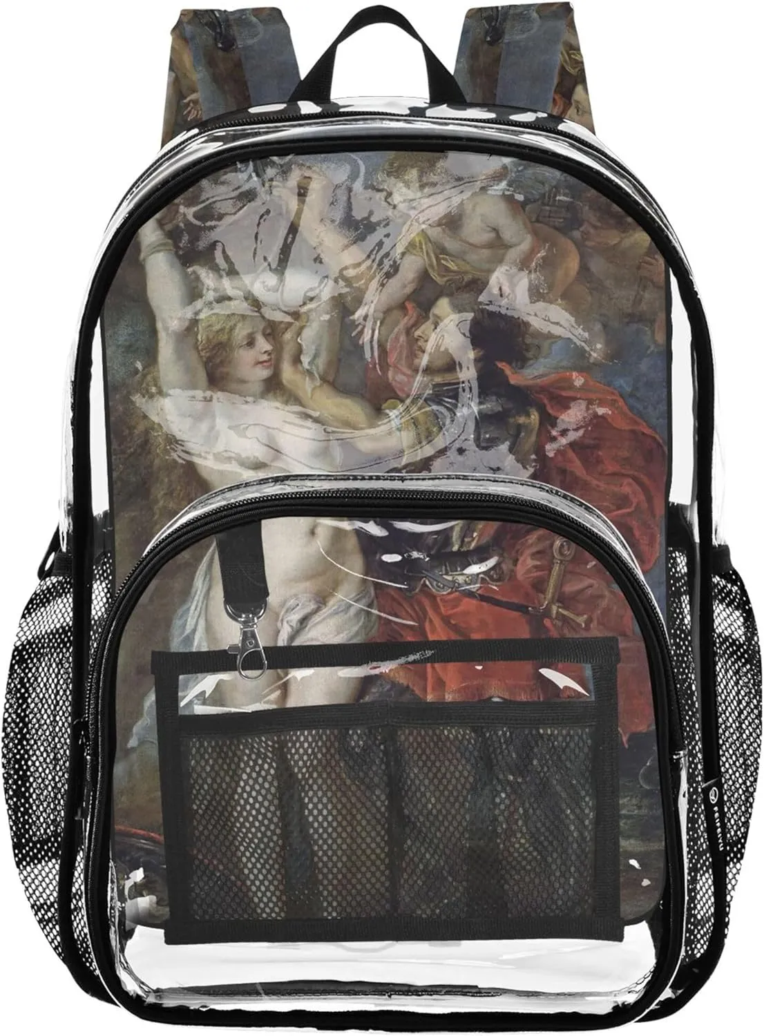 Clear Backpack for Women Kids Backpack for Girls Plastic See through Bookbag Rubens Painting Perseus Andromeda