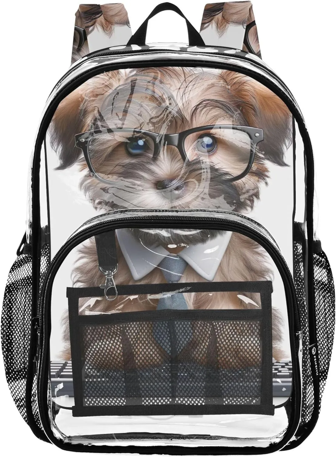 Clear Bag for Women Travel Puppy Cute Terrier Dog Kids Girls Backpack Boys School Clear Shoulder Bag