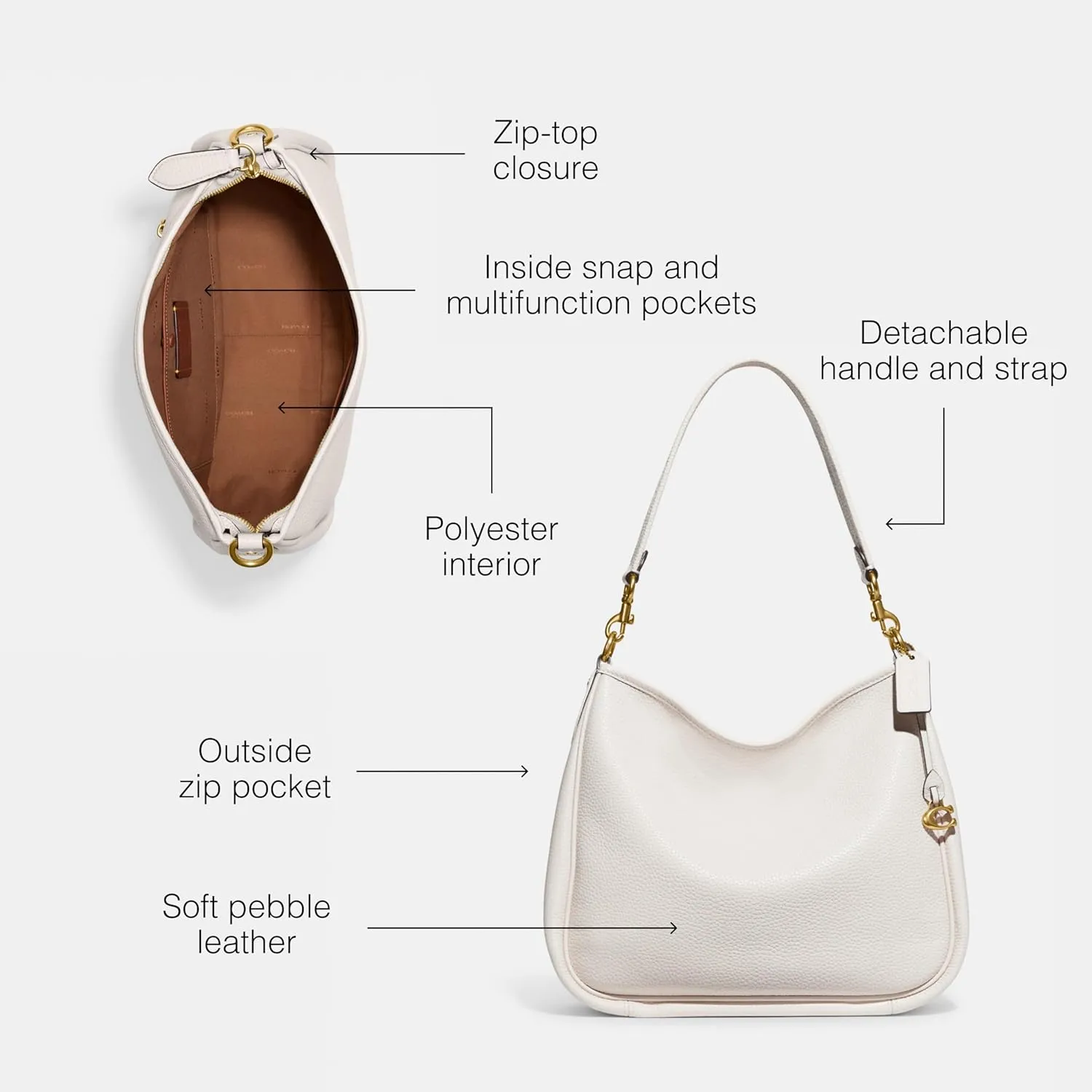 Coach Women's Soft Pebble Leather Cary Shoulder Bag