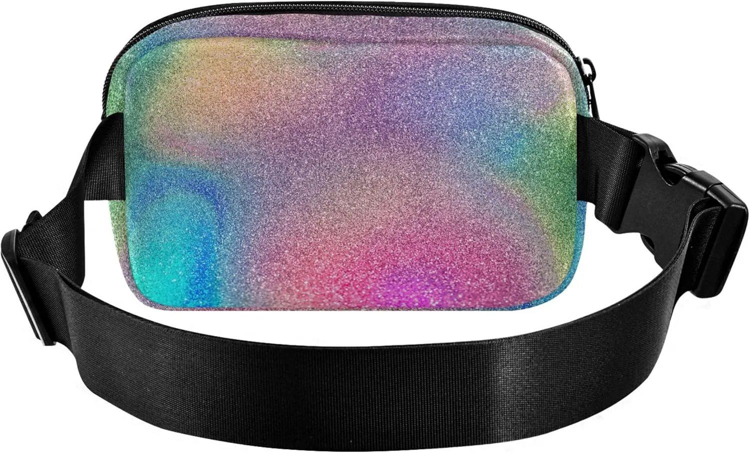 Colorful Glitter Rainbow Women Fanny Packs Waterproof Everywhere Belt Bag Hiking Travel Waist Bag
