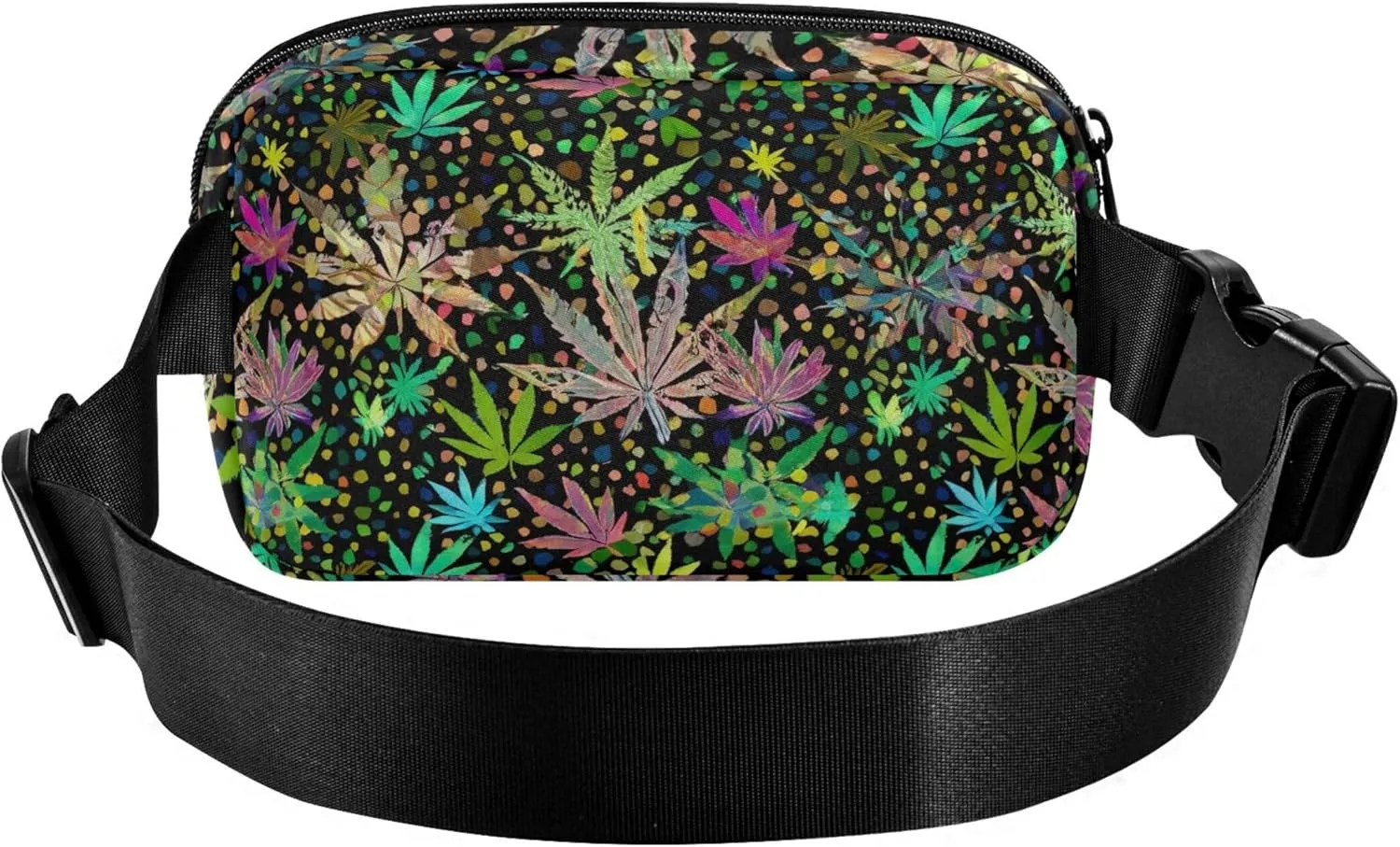 Colorful Leaves Women Fanny Pack Hip Pack Belt Pouch Waterproof Pattern Waist Pouch for Women
