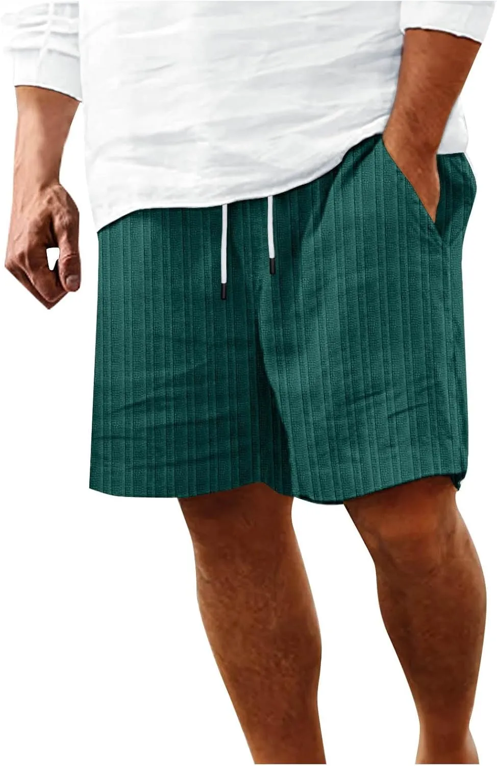 Cotton Shorts for Men Old Exposed Fit Swim Public Formal Shorts for Men Drop Crotch Embroidered Expandable Jeggings