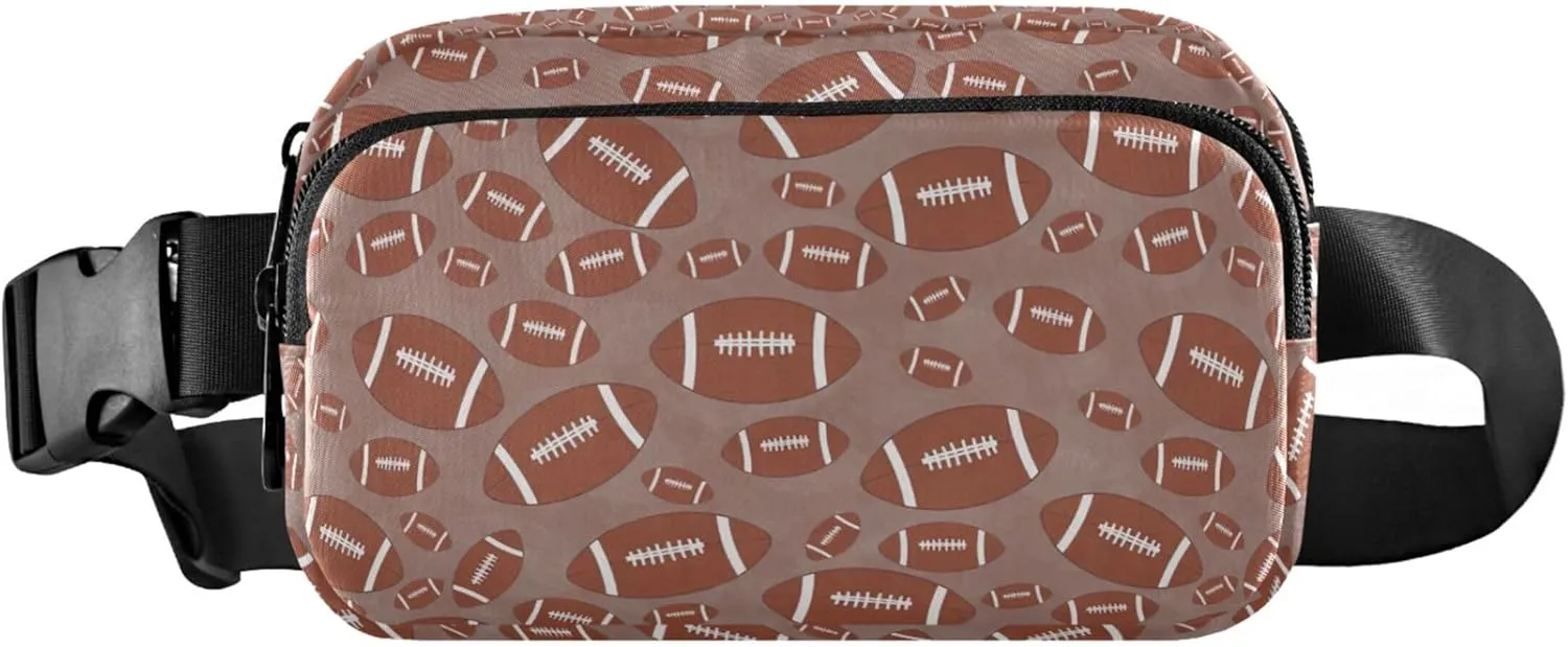 Custom American Football Pattern Fanny Packs Women Waterproof Everywhere Belt Bag Cute Crossbody Waist Pack