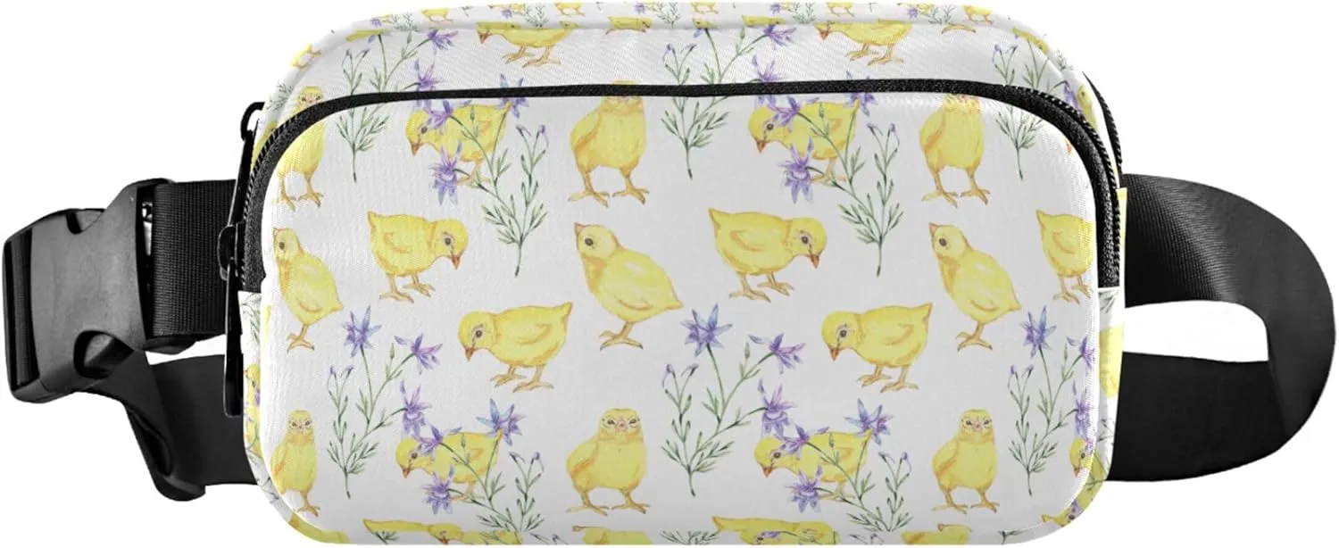 Custom Chickens Floral Chick Womens Fanny Pack Waterproof Hip Bag Belt Purse Designer Cross Body Waist Pack