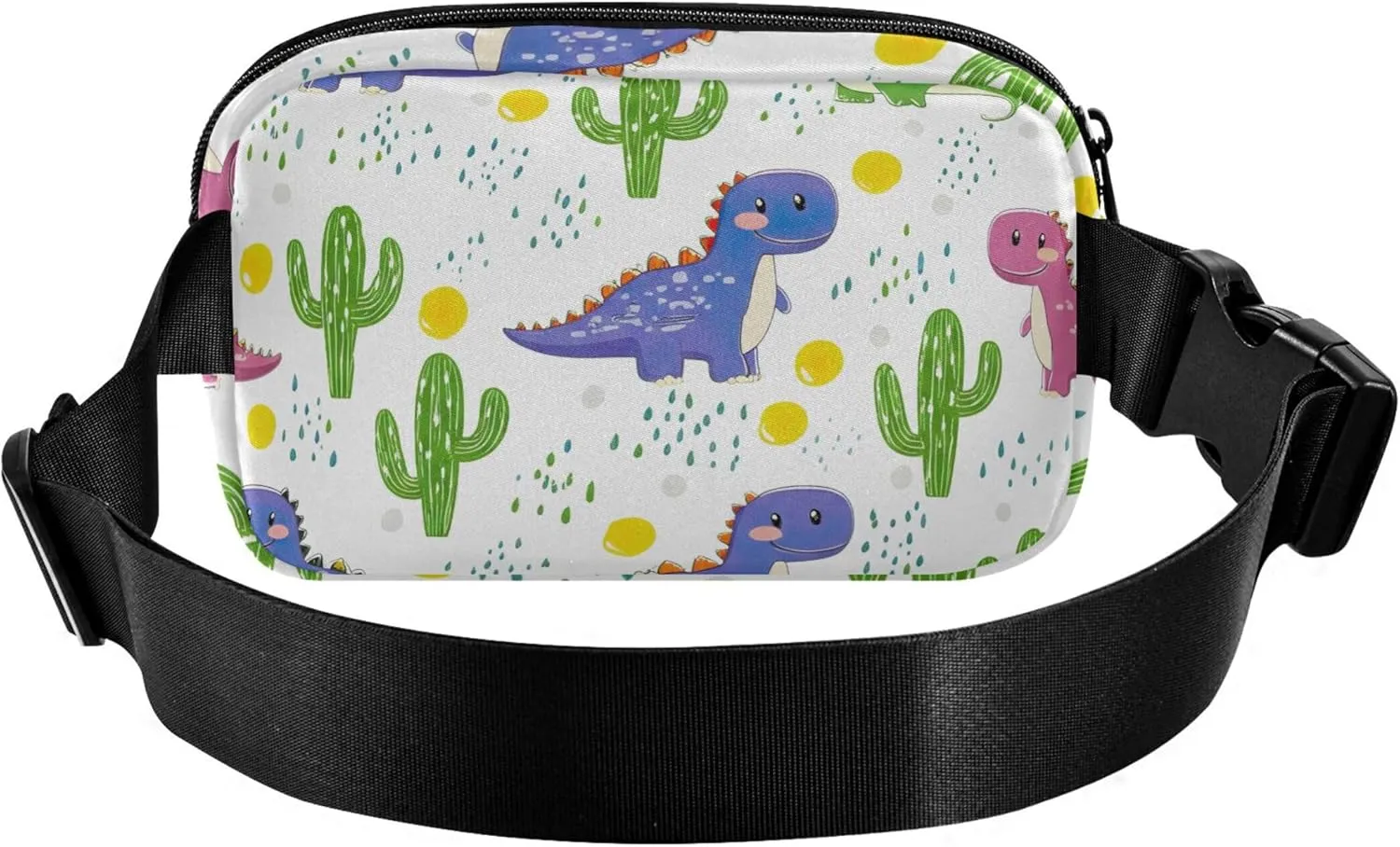 Cute Dinosaurs Cactus Waterproof Women Fanny Packs Hip Bag Belt Pouch Bright Colored Waist Pouch for Women