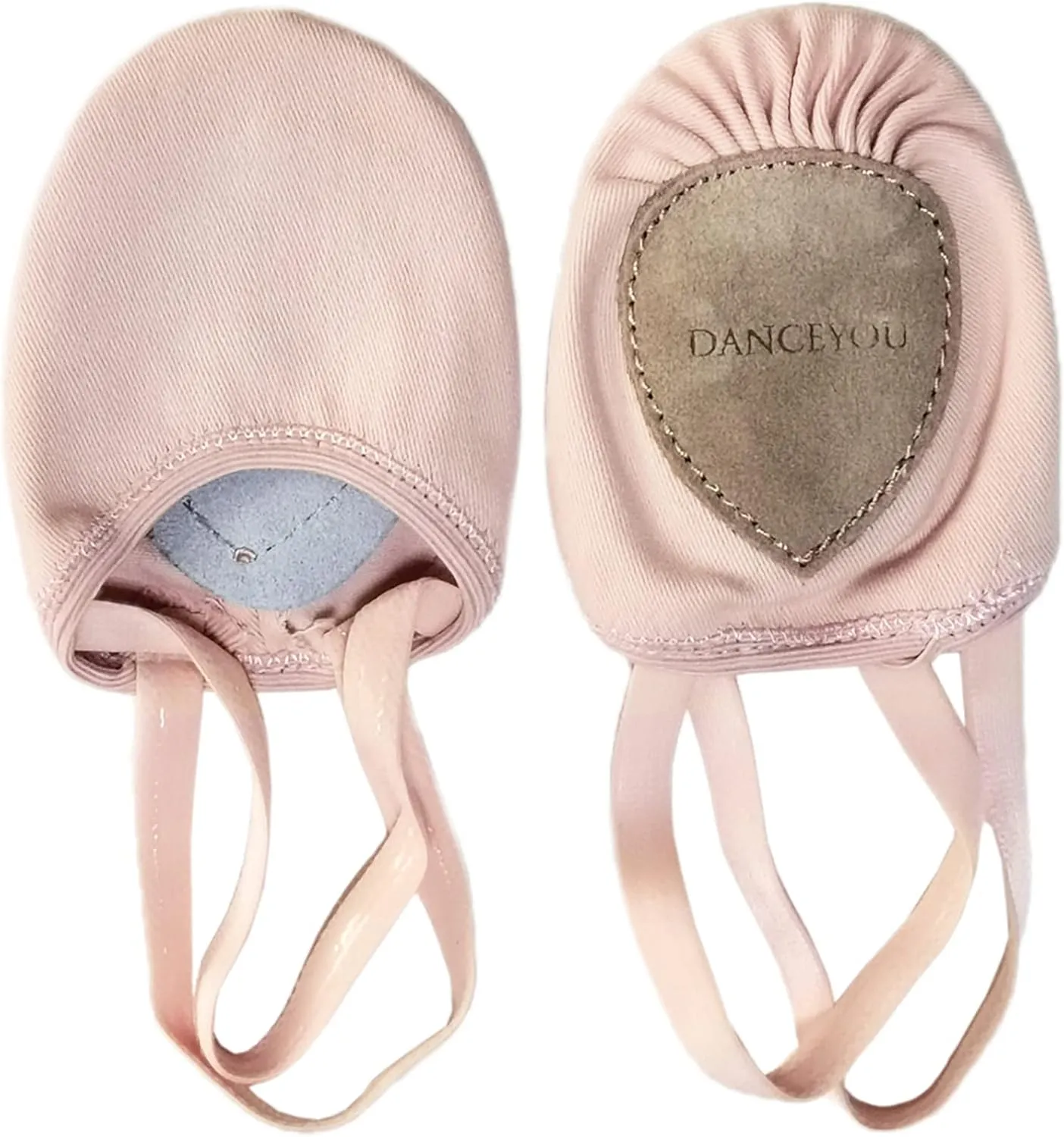 DANCEYOU Stretch Canvas Lyrical Shoes for Girls Womens Half Soles Pirouette Contemporary Turners Dance Shoes