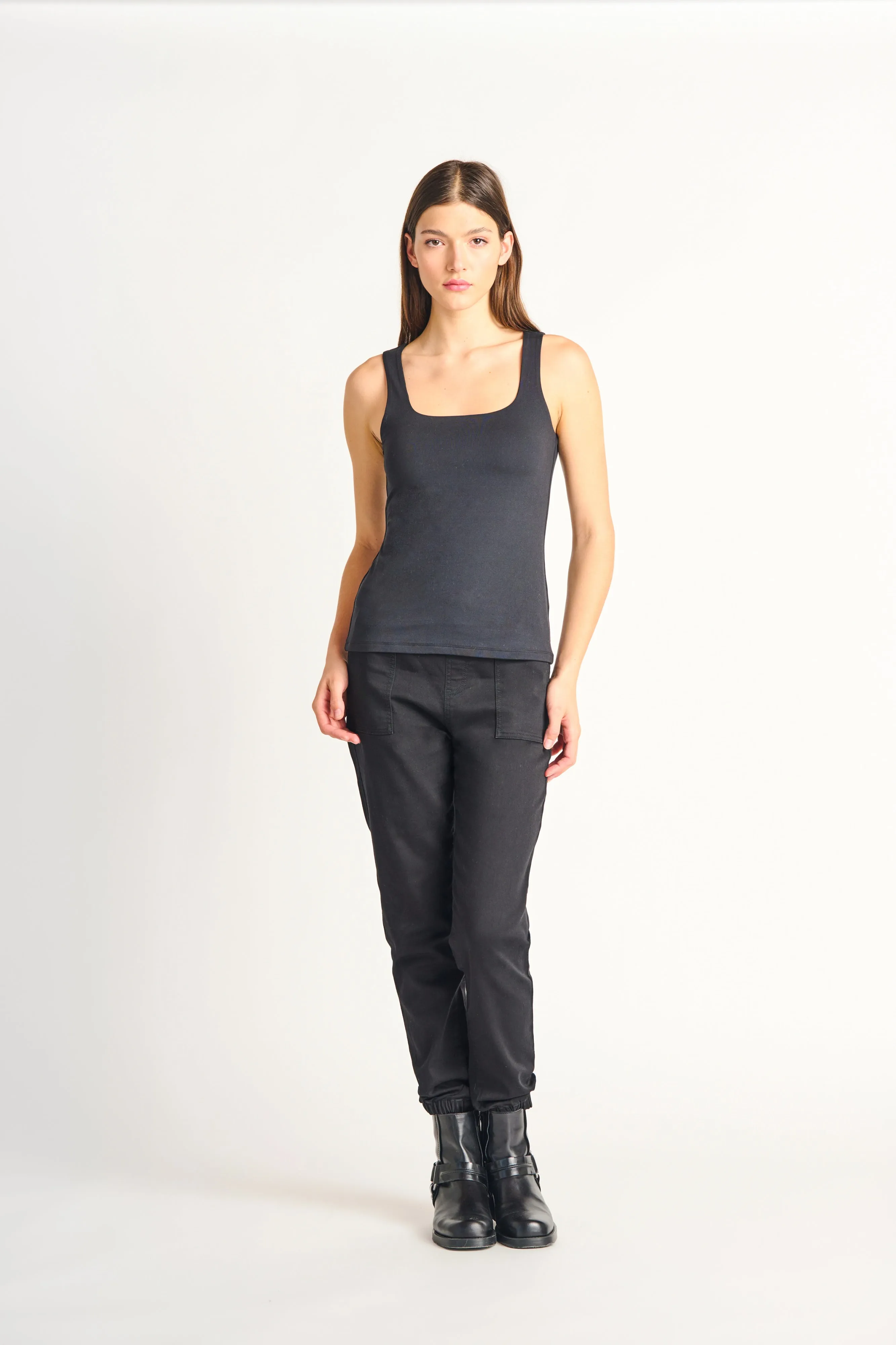 Dex Square Neck Tank - Black