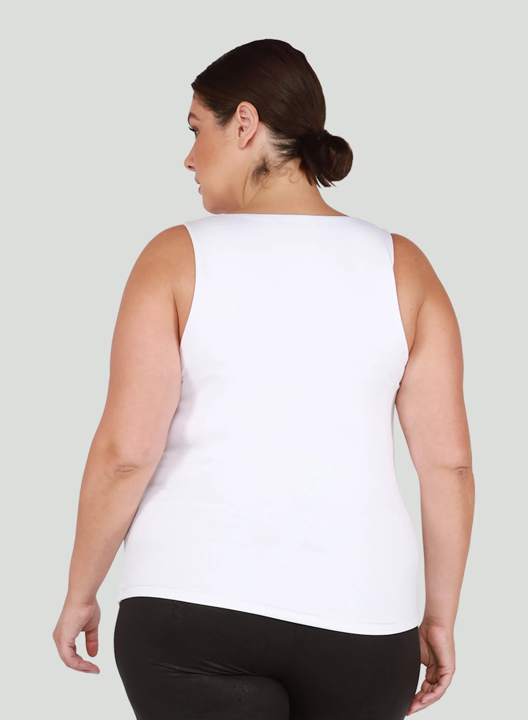 Dex Square Neck Tank - White