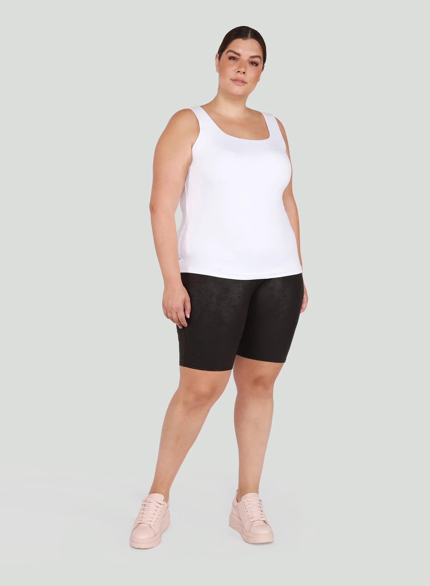 Dex Square Neck Tank - White