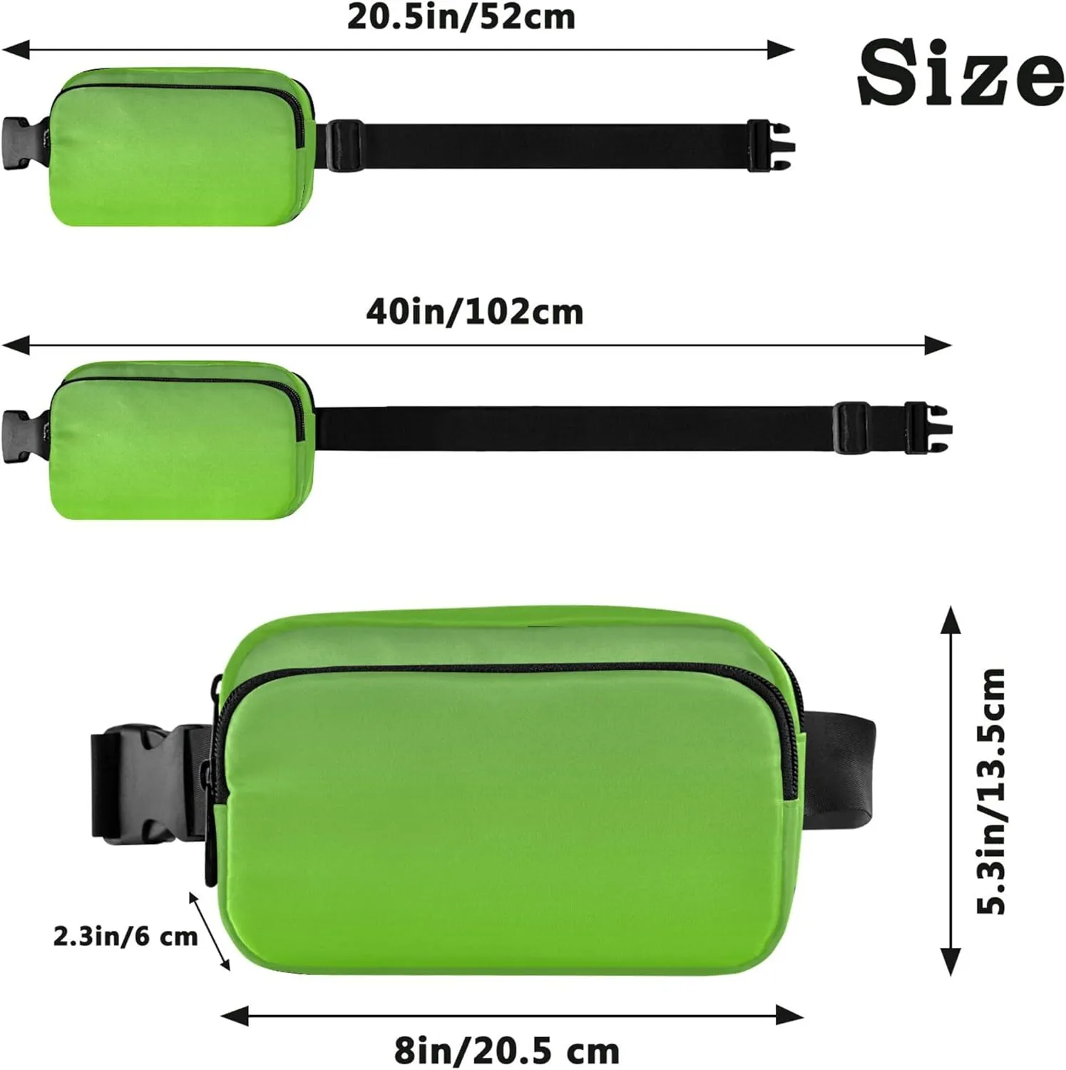 Dinosaur Green Lawn Gradient Women Fanny Packs Waterproof Large Hip Belt Bag Fashion Waist Pouch for Women