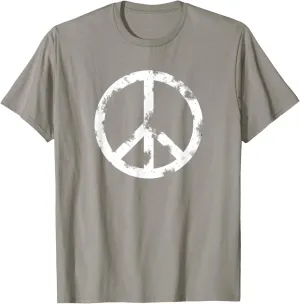 Distressed Hippie Peace Sign Cool Vintage Symbol Men Women T-Shirt