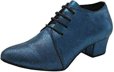 DKZSYIM Women's Fashion Mid Heel Lace-up Breathable Social Practice Ballroom Latin Dance Shoes