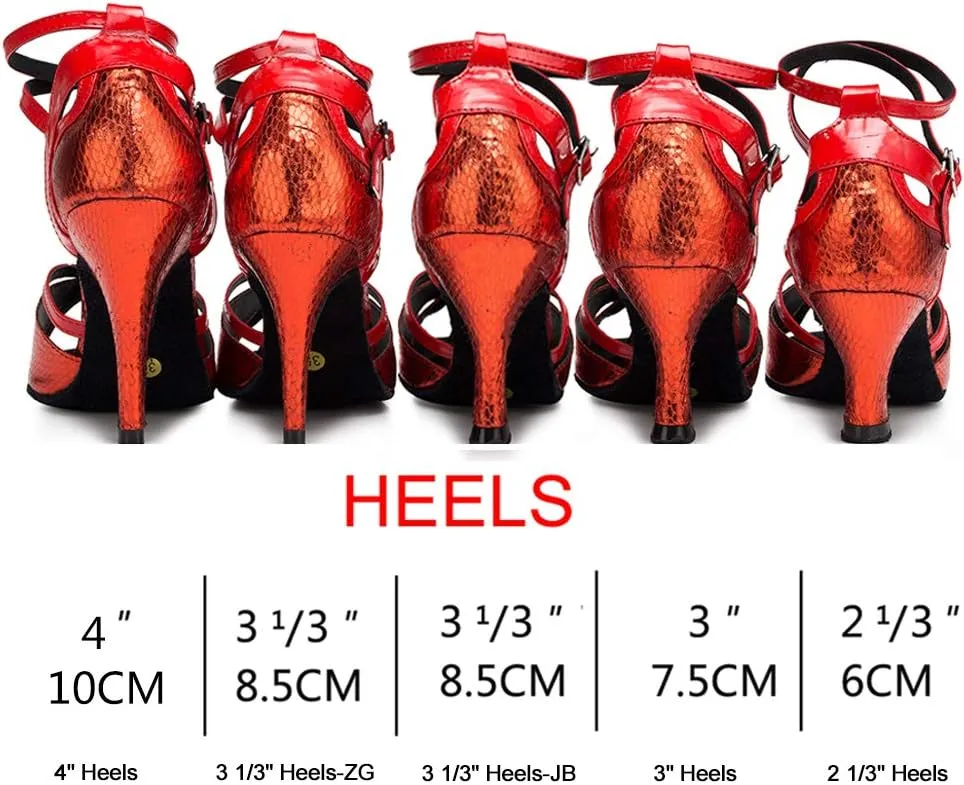 DKZSYIM Women's Latin Dance Shoes Ballroom Performance Sequin Practice Dance Shoes,Model YCL136