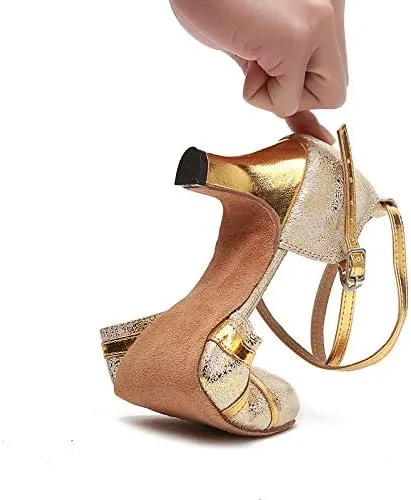 DKZSYIM Women's Professional Latin Dance Shoes Ballroom Wedding Performance Shoes,Model YCL212