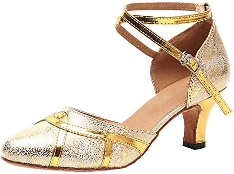 DKZSYIM Women's Professional Latin Dance Shoes Ballroom Wedding Performance Shoes,Model YCL212