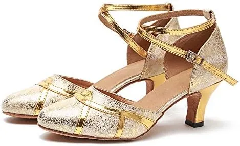 DKZSYIM Women's Professional Latin Dance Shoes Ballroom Wedding Performance Shoes,Model YCL212