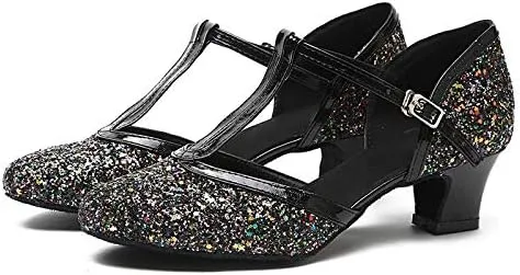 DKZSYIM Women's Professional Latin Dance Shoes Ballroom Wedding Performance Shoes,Model YCL248