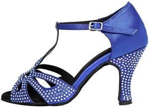 DKZSYIM Women's Rhinestone Latin Dance Shoes Ballroom Performance Shoes, Model YCL345