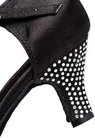DKZSYIM Women's Rhinestone Latin Dance Shoes Ballroom Performance Shoes, Model YCL345