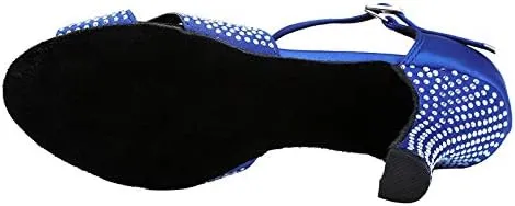 DKZSYIM Women's Rhinestone Latin Dance Shoes Ballroom Performance Shoes, Model YCL345