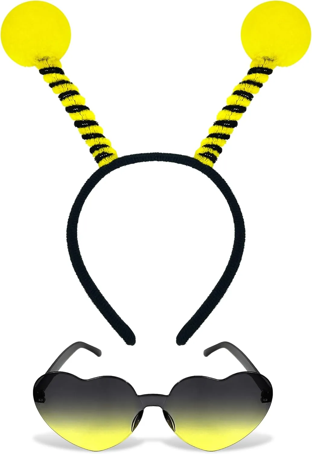 Dolkoic Bee Headband Butterfly Antenna Headband Glasses Set for Adult Bee Costumes Accessories
