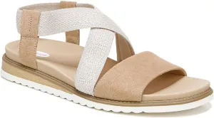 Dr. Scholl's Shoes Women's Islander Strappy Flat Sandal,Tawny Birch Microfiber,7
