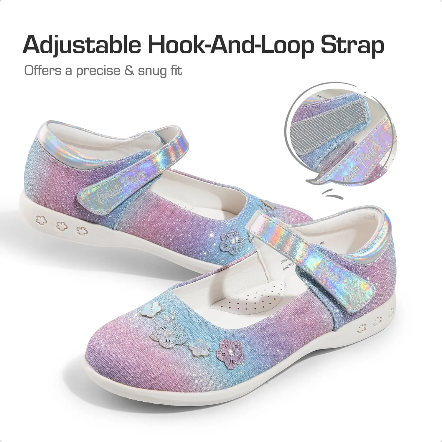 DREAM PAIRS Girls School Uniform Dress Shoes Mary Jane Black Flats