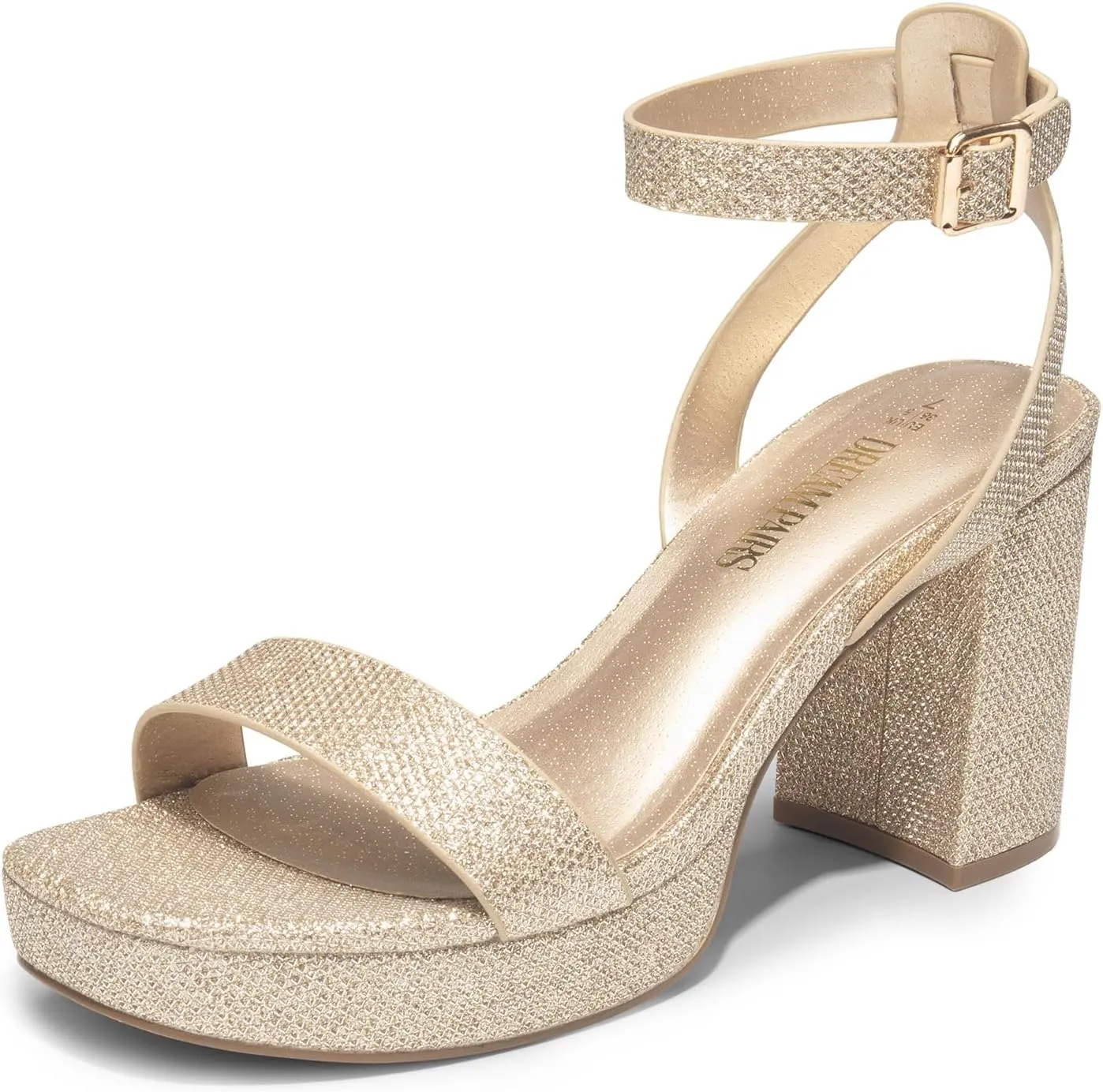 DREAM PAIRS Platform Heels for Women High Block Chunky Open Toe Ankle Strap Heels Fashion Wedding Party Evening Prom Dance Dress Pump Sandals Shoes