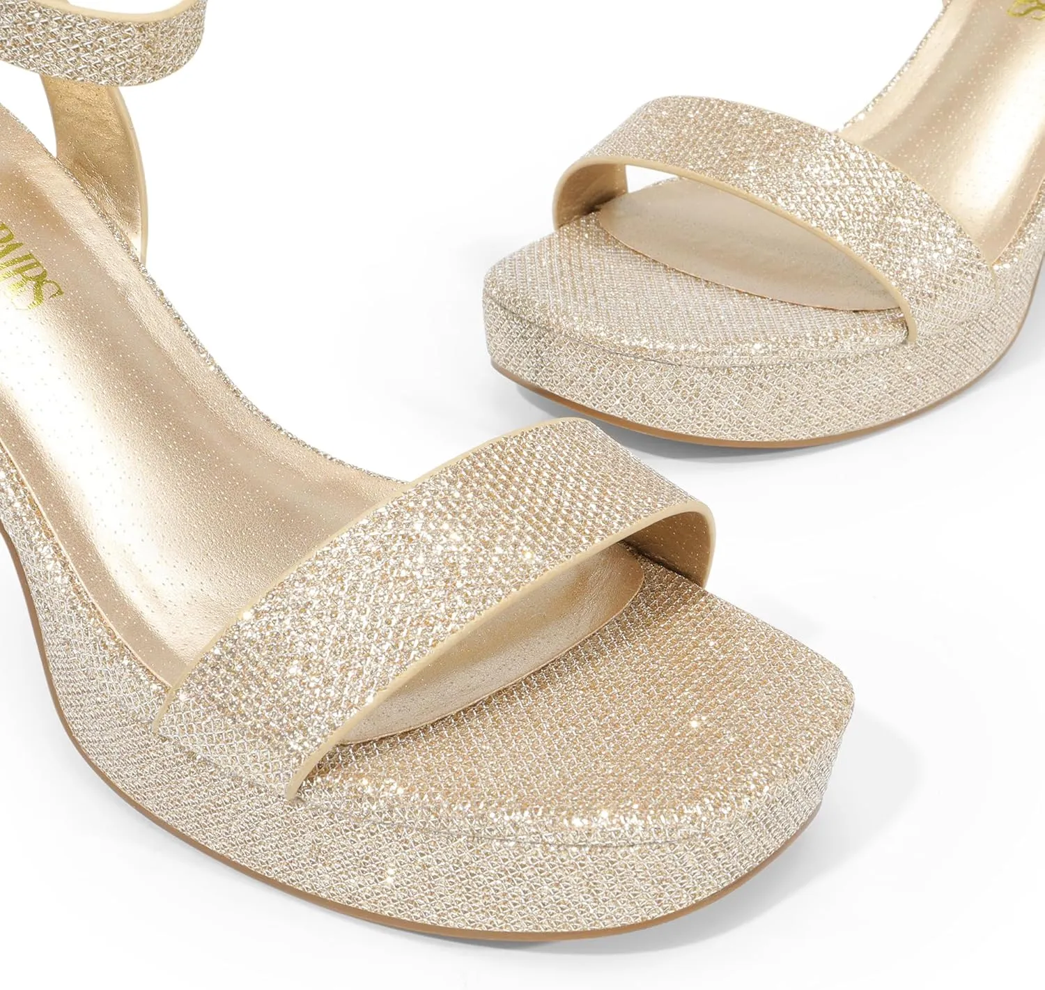 DREAM PAIRS Platform Heels for Women High Block Chunky Open Toe Ankle Strap Heels Fashion Wedding Party Evening Prom Dance Dress Pump Sandals Shoes