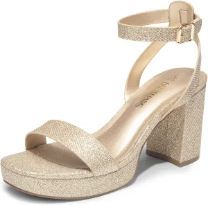DREAM PAIRS Platform Heels for Women High Block Chunky Open Toe Ankle Strap Heels Fashion Wedding Party Evening Prom Dance Dress Pump Sandals Shoes
