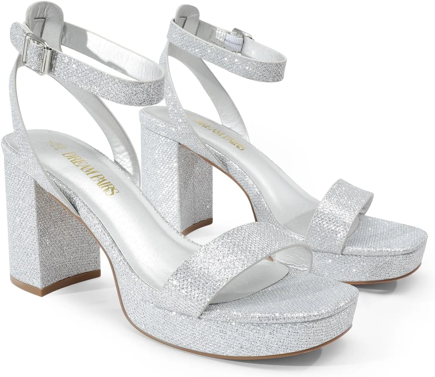 DREAM PAIRS Platform Heels for Women High Block Chunky Open Toe Ankle Strap Heels Fashion Wedding Party Evening Prom Dance Dress Pump Sandals Shoes