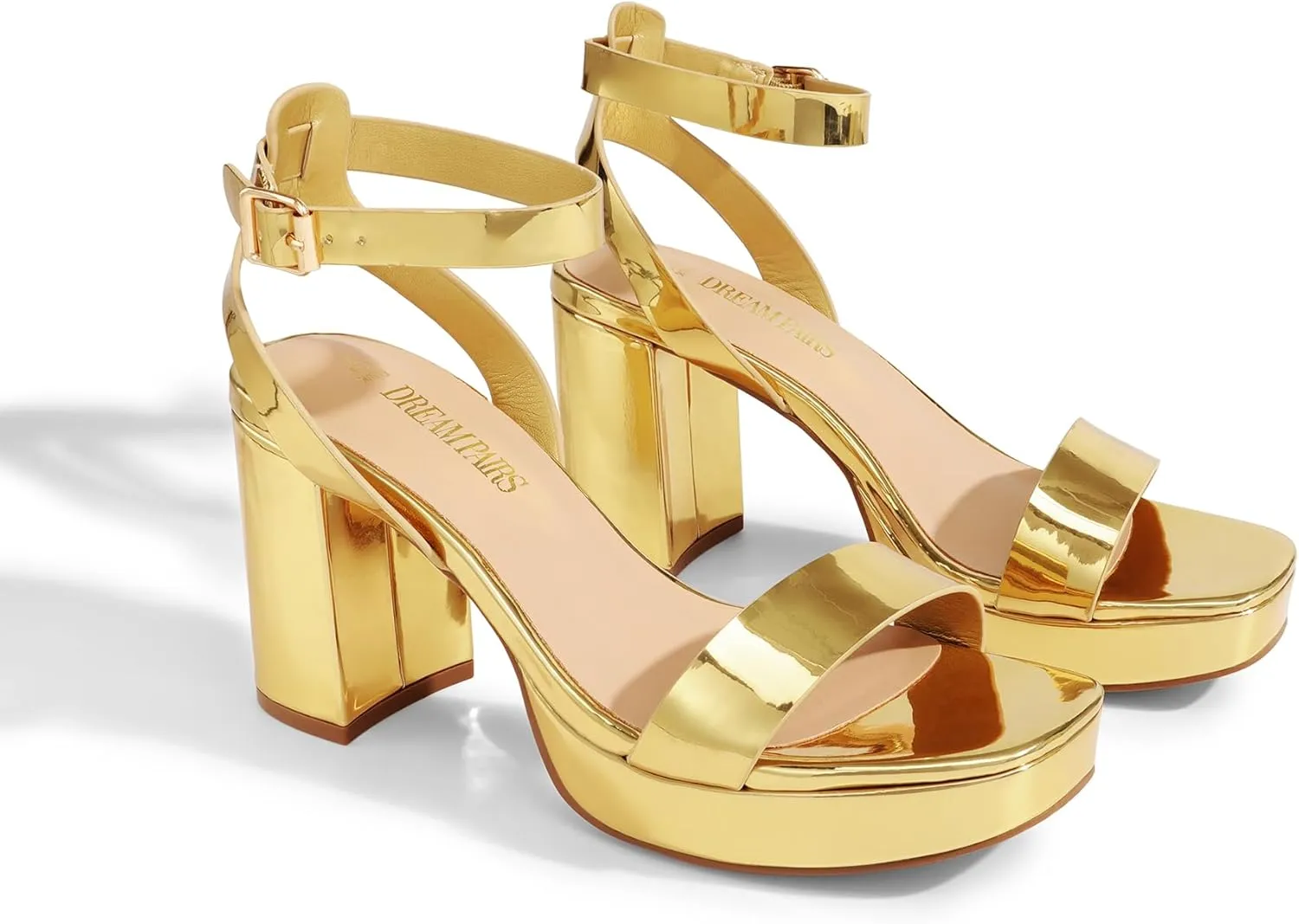DREAM PAIRS Platform Heels for Women High Block Chunky Open Toe Ankle Strap Heels Fashion Wedding Party Evening Prom Dance Dress Pump Sandals Shoes