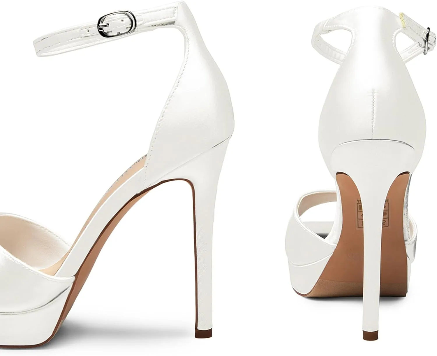 DREAM PAIRS Women's Stiletto High Heels Platform Ankle Strap Square Open Toe Dress Sexy Sandals