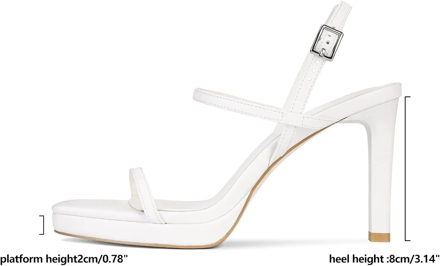 Dsevht Womens Sandals Square Open Toe Chunky High Heels Strappy Ankle Strap Sexy High Heel Sandals for Women