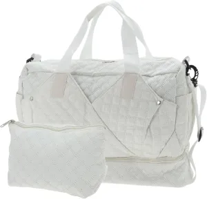 Duffle Bag for Travel, Partitioned Design, Travel Duffle Bags, with Fixed Luggage Strap, Shoe Compartment, Apricot White, 2 Pcs