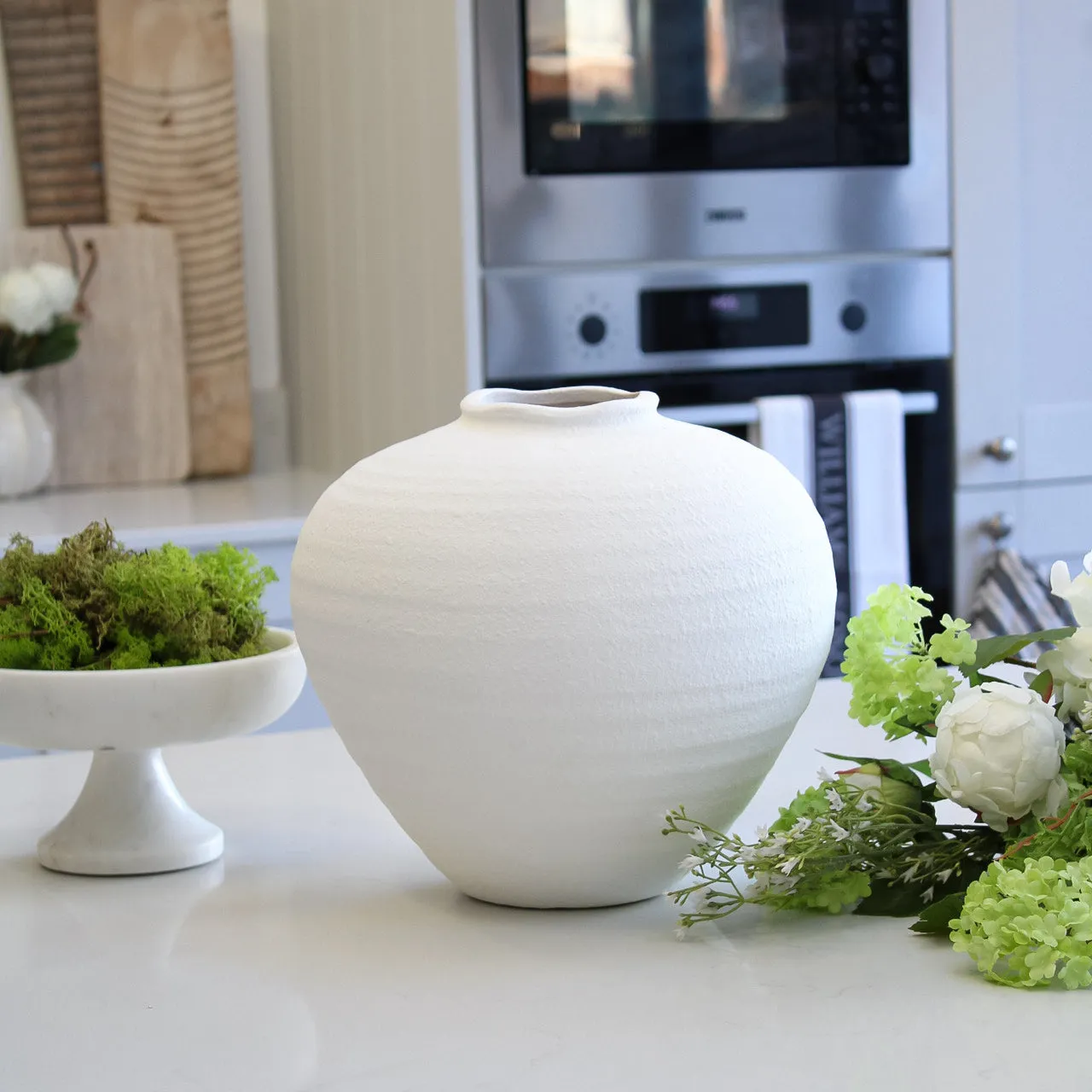 Eccleston Matt White Textured Vase