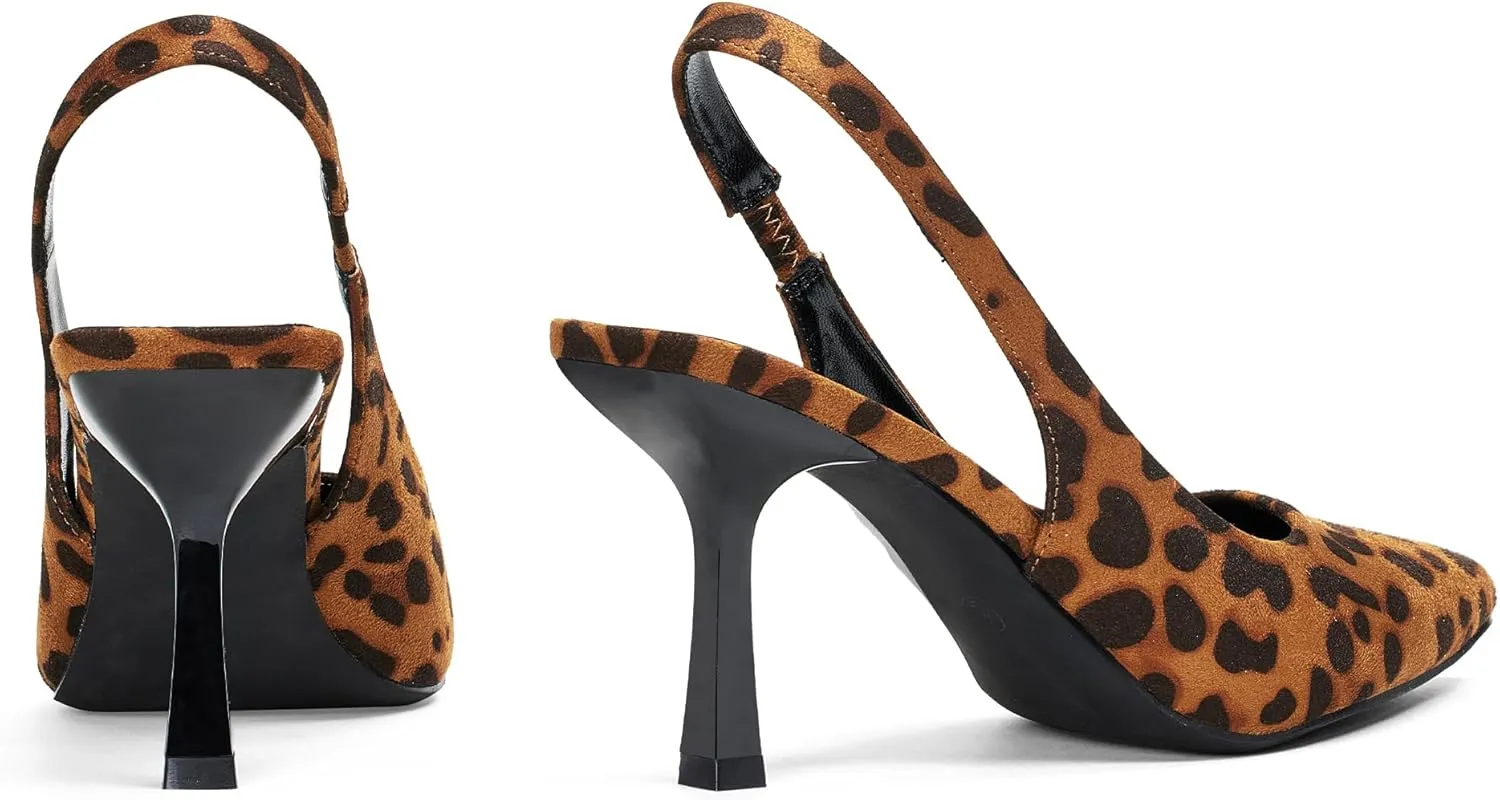 Elisabet Tang 3.14 in Trendy Slingback Stiletto Pumps for Women - Sexy Slip on Pointed Closed Toe mid High Heels Daily Party Office