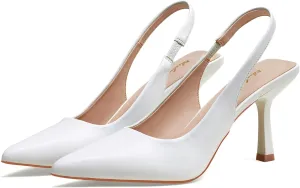 Elisabet Tang 3.14 in Trendy Slingback Stiletto Pumps for Women - Sexy Slip on Pointed Closed Toe mid High Heels Daily Party Office