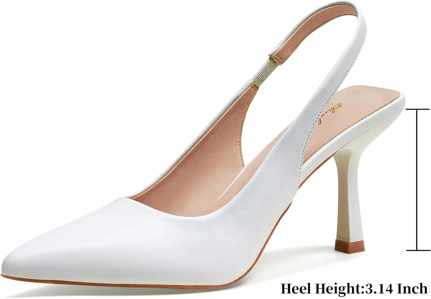 Elisabet Tang 3.14 in Trendy Slingback Stiletto Pumps for Women - Sexy Slip on Pointed Closed Toe mid High Heels Daily Party Office