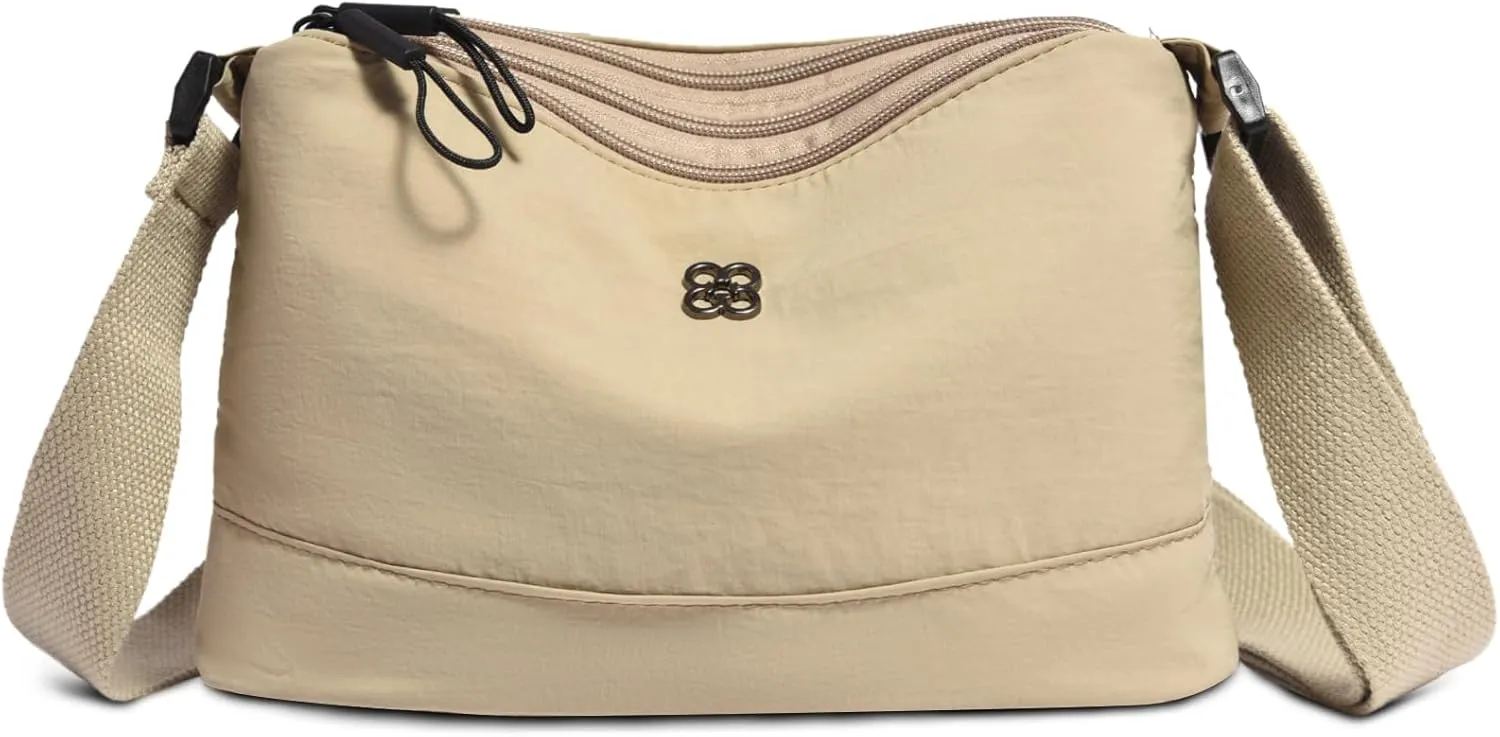 Eslcorri Crossbody Bags for Women, Small Shoulder Bag Nylon Simple Purse with Zipper, Lightweight Casual Simple Purse
