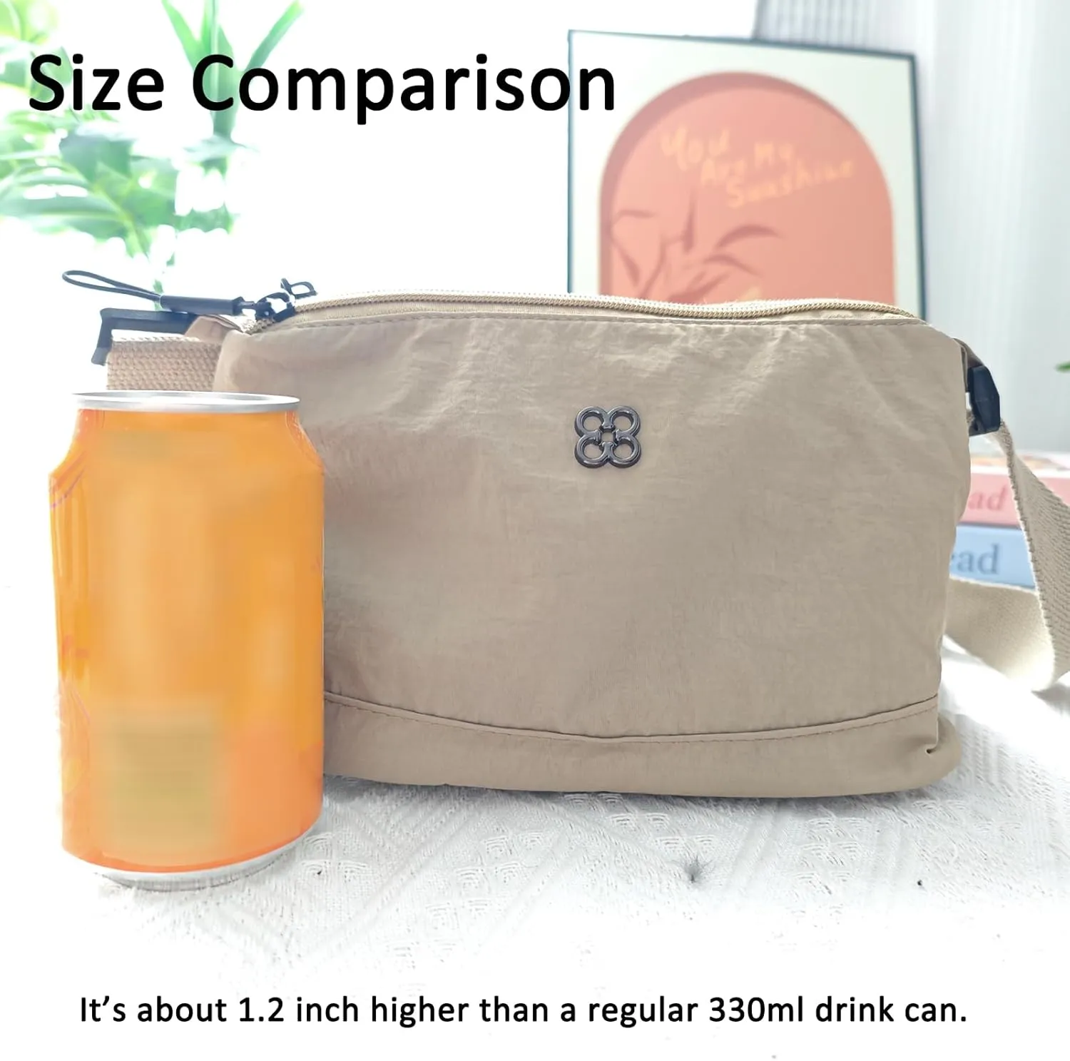 Eslcorri Crossbody Bags for Women, Small Shoulder Bag Nylon Simple Purse with Zipper, Lightweight Casual Simple Purse