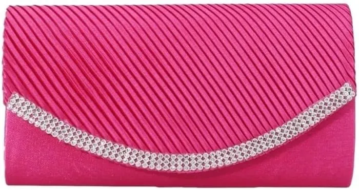 Fabric Art Inlay Rhinestones Evening Bag French Simple Clutch Purses
