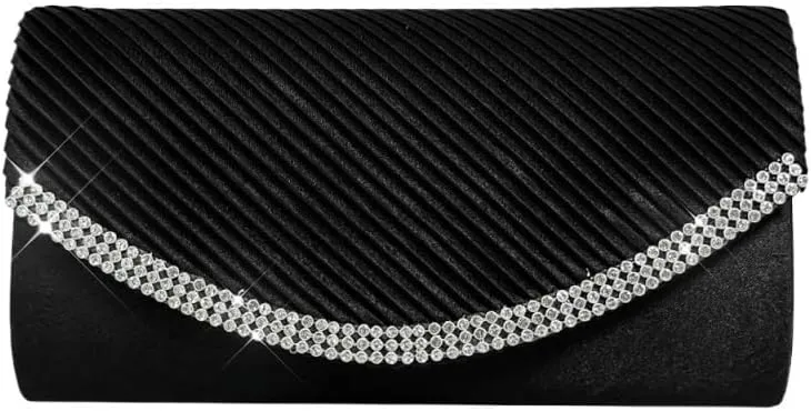 Fabric Art Inlay Rhinestones Evening Bag French Simple Clutch Purses